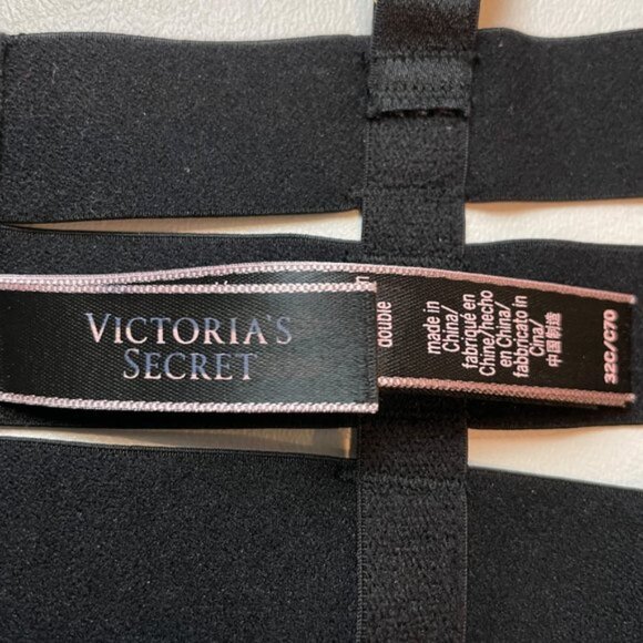 NWOT Victoria's Secret Bra 32C Unlined Balconet Strappy Banded Black B1436 - Picture 5 of 8